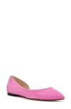 Nine West Blaha Half D'orsay Pointed Toe Flat In Dark Pink 650