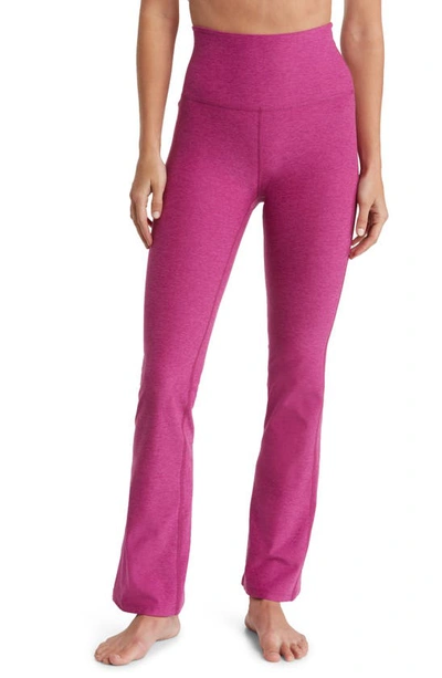 Beyond Yoga Practice Space Dye High Waist Pants In Magenta Heather