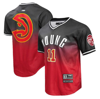 PRO STANDARD POST TRAE YOUNG BLACK/RED ATLANTA HAWKS OMBRE NAME & NUMBER T-SHIRT