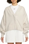 Nike Sportswear Phoenix Fleece Oversize Cardigan In Light Orewood/ Sail