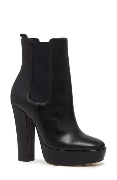 Paige Kyra Leather Platform Ankle Boots In Black