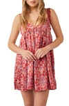 Free People Misty Mornings Nightgown In Red Combo