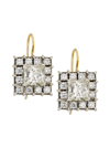 RENEE LEWIS WOMEN'S TWO-TONE 18K GOLD & 8 TCW DIAMOND SQUARE DROP EARRINGS