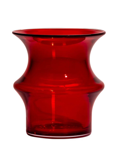 Kosta Boda Pagod Glass Vase In Red