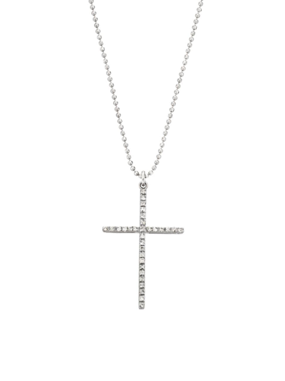 Renee Lewis Women's 18k White Gold & 0.8 Tcw Diamond Cross Pendant Necklace