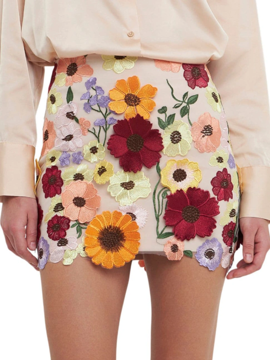 Endless Rose Women's Floral Embroidered Mini Skirt In Rose