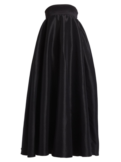 Kika Vargas Women's Oriana Strapless Tie-back Gown In Black