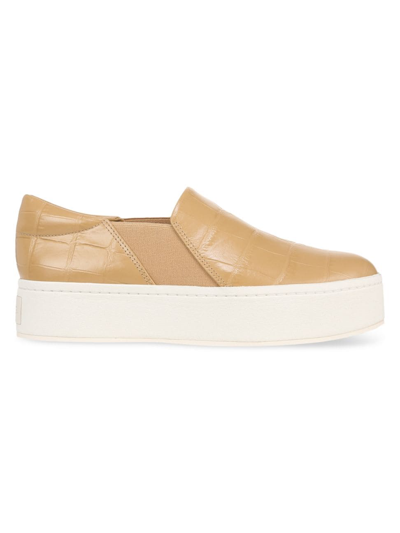 Vince Women's Warren Crocodile-embossed Low-top Sneakers In Husk