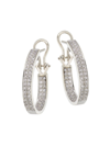 RENEE LEWIS WOMEN'S 18K WHITE GOLD & 3 TCW DIAMOND INSIDE-OUT HOOP EARRINGS