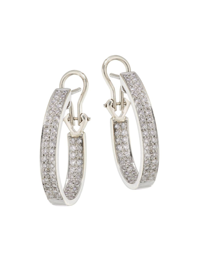 Renee Lewis Women's 18k White Gold & 3 Tcw Diamond Inside-out Hoop Earrings In Whitegold