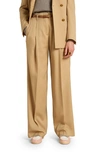 Golden Goose Pleated Wide-leg Wool Pants In Sand