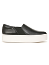 Vince Women's Warren Leather Platform Slip-on Sneakers In Black