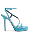 Versace Women's 115mm Satin Platform Sandals In Glacier Green