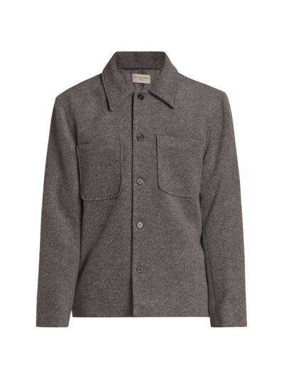 Officine Generale Men's Harrison Wool Overshirt In Mid Grey