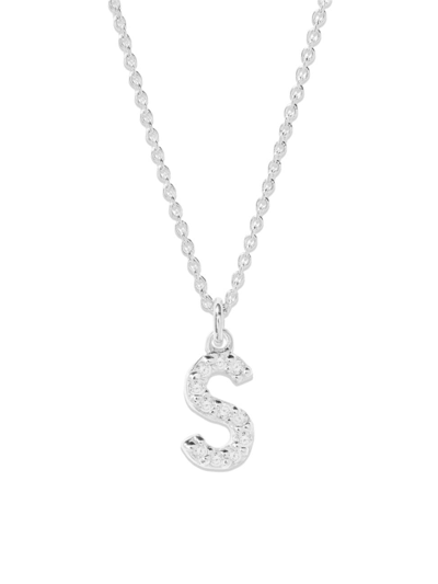 Brook & York Women's Blaire Sterling Silver & 0.3-1.1 Tcw Lab-grown Diamond Initial Pendant Necklace In Initial S