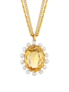RENEE LEWIS WOMEN'S 18K & 24K YELLOW GOLD, CITRINE & NATURAL PEARL PENDANT NECKLACE