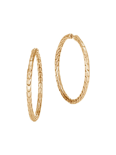 John Hardy 18k Yellow Gold Classic Chain Medium Gold Hoop Earrings