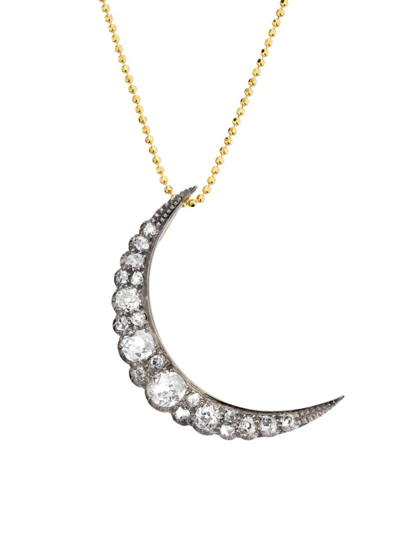 Renee Lewis Women's 18k Yellow Gold & 4 Tcw Diamond Crescent Moon Pendant Necklace In Yellowgold