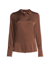 Kobi Halperin Larissa Split-cuff Button-down Blouse In Sable