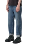 Agolde Blue Five-pocket Jeans With Lightened Effect In Regenerative Cotton Man In Imagine