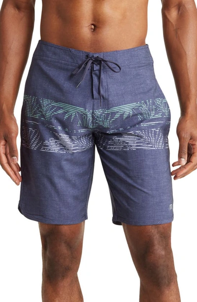 Travismathew Parked The Shark Swim Trunks In Heather Insignia
