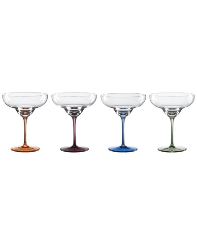 Oneida Bottoms Up Color Bottom Margarita Glasses, Set Of 4 In Multi
