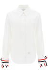 Thom Browne Contrast-cuffs Oxford Shirt In White