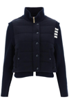 Thom Browne Reversible Knit-sleeve Padded Jacket In Blue