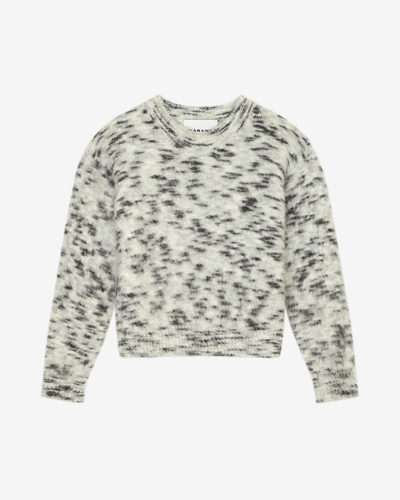 Isabel Marant Étoile Morena Printed Brushed Knitted Sweater In White & Black