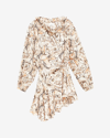 Isabel Marant Tharya Asymmetric Printed Silk Crepe De Chine Mini Dress In Beige