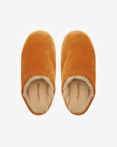 Isabel Marant Fozee Shearling Clogs In Tan