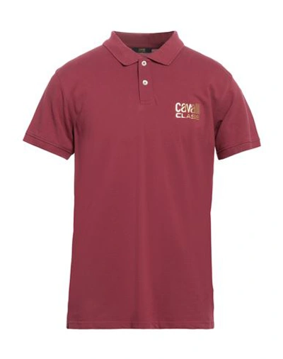 Cavalli Class Man Polo Shirt Garnet Size L Cotton In Red