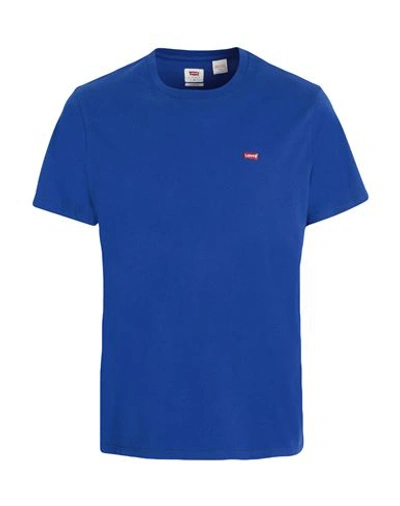 Levi's Ss Original Hm Tee Man T-shirt Bright Blue Size Xxl Cotton In Blue