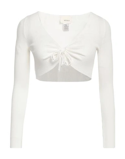 Vicolo Woman Wrap Cardigans White Size Onesize Viscose, Polyester