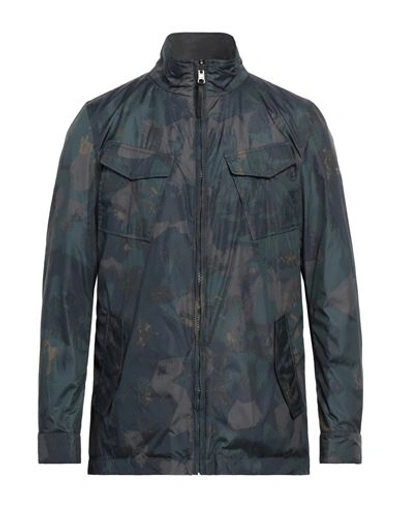 Woolrich Man Jacket Navy Blue Size S Polyester In Navy Blue