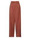 Federica Tosi Woman Pants Brown Size 4 Polyester, Virgin Wool, Elastane