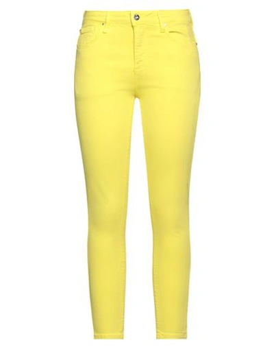 Fracomina Woman Jeans Yellow Size 26 Cotton, Viscose, Elastane