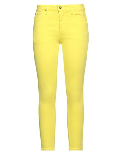 Fracomina Woman Jeans Yellow Size 26 Cotton, Viscose, Elastane In Yellow