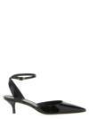 Stuart Weitzman 'barelythere' Black Pumps With Ankle Strap In Patent Leather Woman