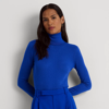 Ralph Lauren Silk-blend Turtleneck In Sapphire Star