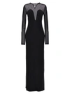 Atlein Long Dress Slit Mesh Panel