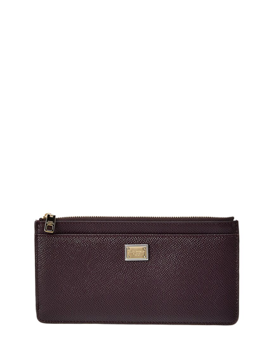 Dolce & Gabbana Dauphine Zip-up Cardholder In Purple