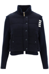 Thom Browne Reversible Knit-sleeve Padded Jacket In Blue