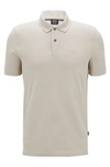 Hugo Boss Pallas Cotton Polo Shirt With Embroidered Logo In White