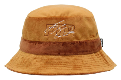 Pre-owned Ftp Signature Logo Reversible Bucket Hat Brown