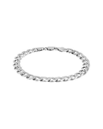 Italian Silver Comfort Curb Chain Necklace In Silver
