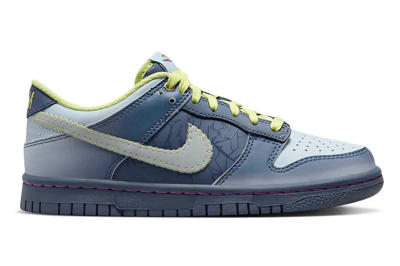 Pre-owned Nike Dunk Low Halloween I Am Fearless (gs) In Diffused Blue/blue Tint-luminous Green