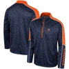 Colosseum Navy Virginia Cavaliers Marled Half-zip Jacket In Navy
