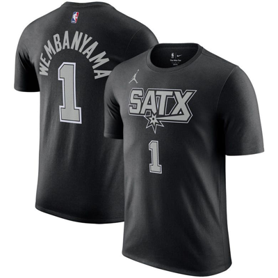 Jordan Brand Victor Wembanyama Black San Antonio Spurs 2022/23 Statement Edition Name & Number T-shi