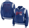 WEAR BY ERIN ANDREWS WEAR BY ERIN ANDREWS ROYAL NEW YORK GIANTS BOMBER FULL-ZIP JACKET